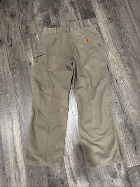 Carhartt Men's Tan Cargo Work Pants with Utility Pockets 38x32